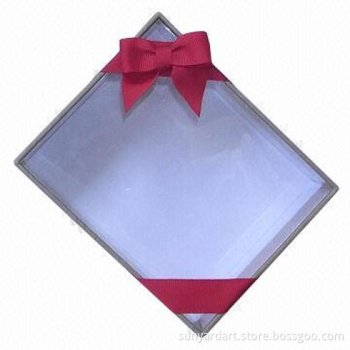 Woven ribbon gift bow with elastic band for perfume box